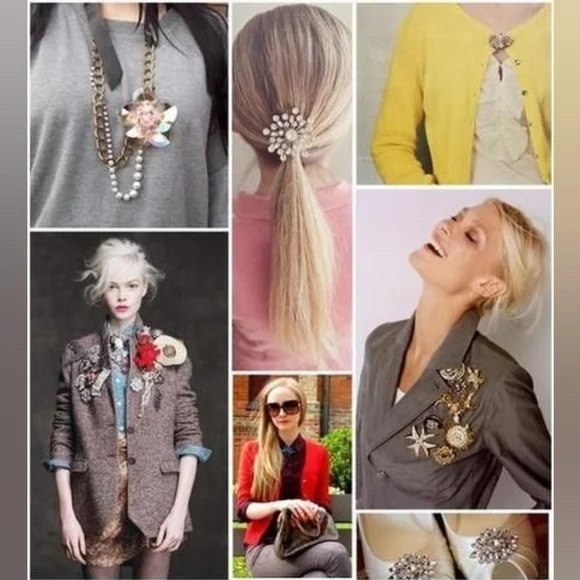 VTG Silvertone Swirled Christmas Tree Star Holiday Brooch Pin - Picture 5 of 5